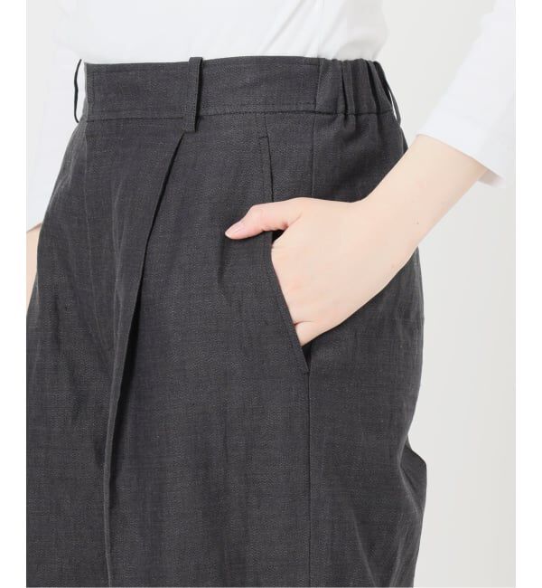 IENA「《セットアップ対応/予約》ウォッシャブル リネン混スラックス」|スラックス|