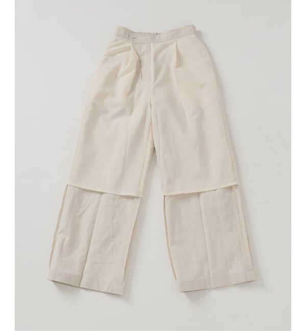 IENA「《セットアップ対応/予約》ウォッシャブル リネン混スラックス」|スラックス|
