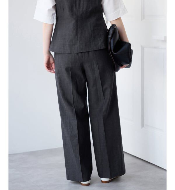 IENA「《セットアップ対応/予約》ウォッシャブル リネン混スラックス」|スラックス|