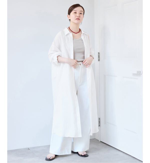 IENA「《予約》ラミーリヨセルシャツワンピース」|ワンピース|ホワイト
