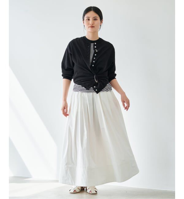 IENA「《予約》ウォッシャブル ダブルレイヤードカーディガン」|カーディガン|