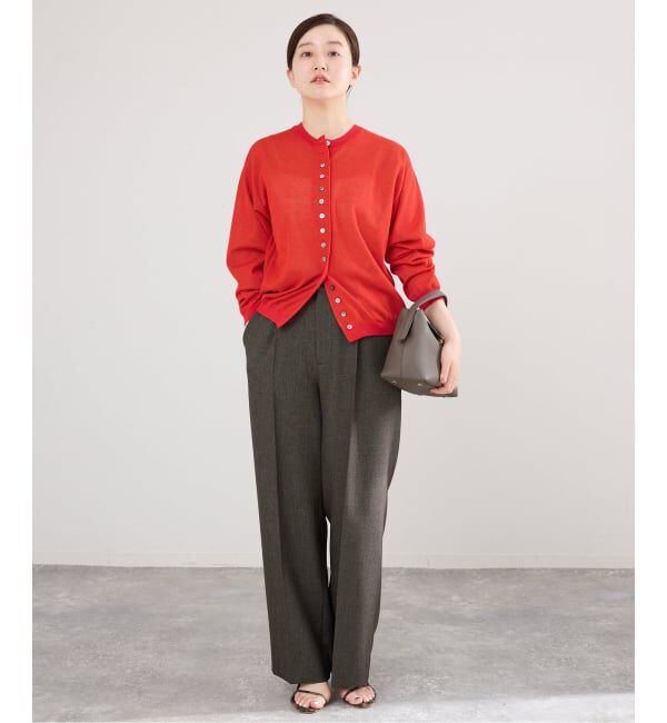 IENA「《予約》ウォッシャブル ダブルレイヤードカーディガン」|カーディガン|