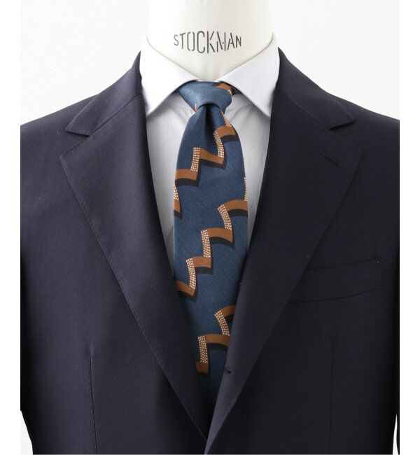 EDIFICE「【Holliday & Brown / ホリデー & ブラウン】S/Li ジグザグプリントタイ」|ネクタイ・蝶ネクタイ|グリーン A