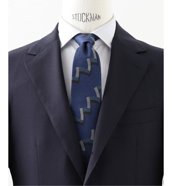 EDIFICE「【Holliday & Brown / ホリデー & ブラウン】S/Li ジグザグプリントタイ」|ネクタイ・蝶ネクタイ|ネイビー A