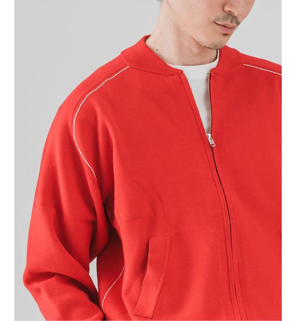 EDIFICE「スウェットライク トラックジャケット」|ニット・セーター|レッド