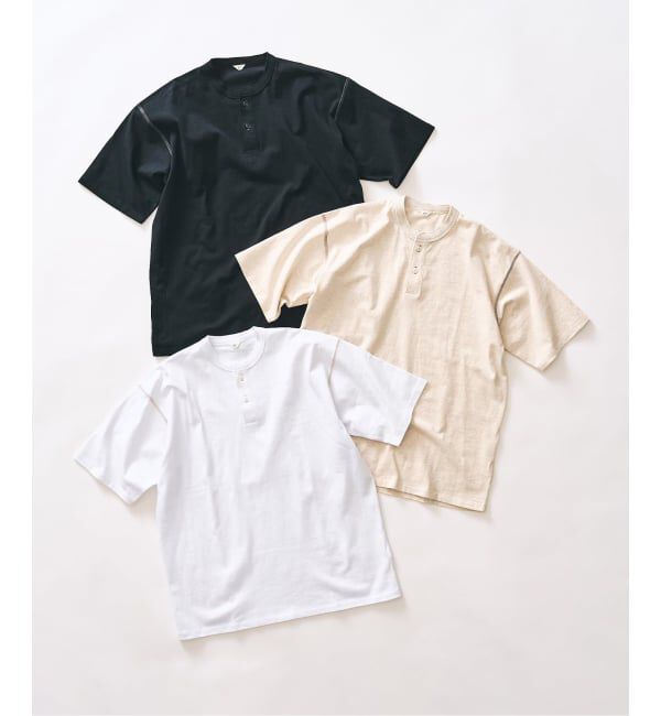 417 EDIFICE「トーナルステッチ ヘンリーネックTシャツ」|Tシャツ・カットソー|