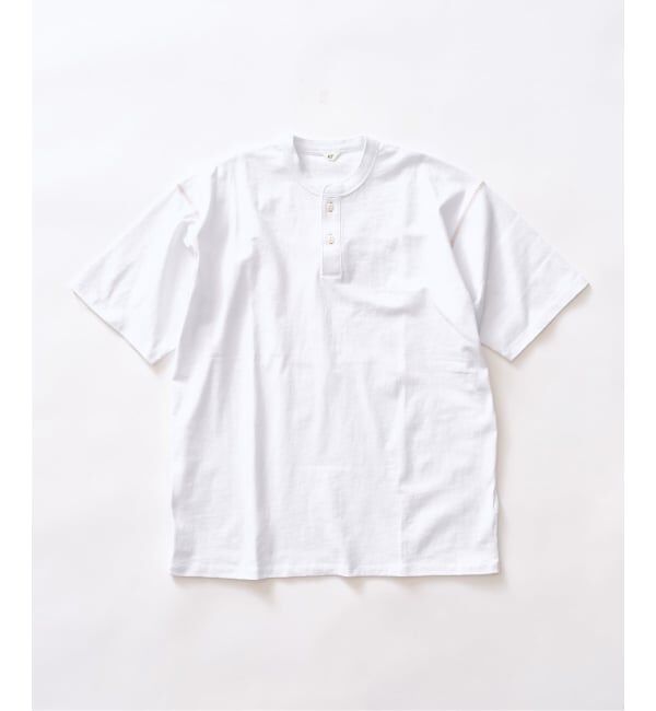 417 EDIFICE「トーナルステッチ ヘンリーネックTシャツ」|Tシャツ・カットソー|ホワイト
