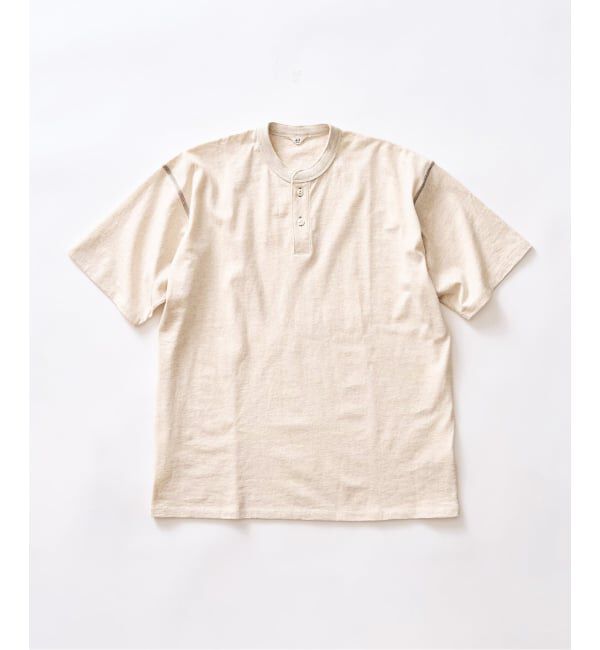 417 EDIFICE「トーナルステッチ ヘンリーネックTシャツ」|Tシャツ・カットソー|ナチュラル