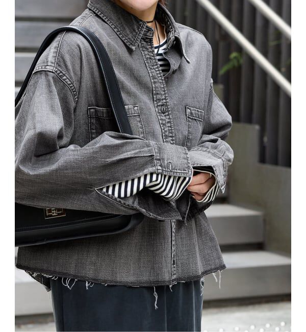 JOURNAL STANDARD「《追加4》ライトオンスデニムクロップドシャツ」|シャツ・ブラウス|