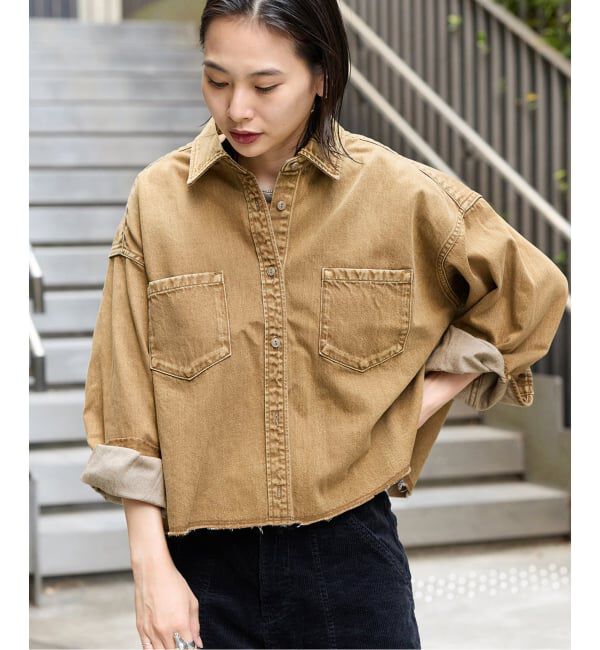 JOURNAL STANDARD「《追加4》ライトオンスデニムクロップドシャツ」|シャツ・ブラウス|