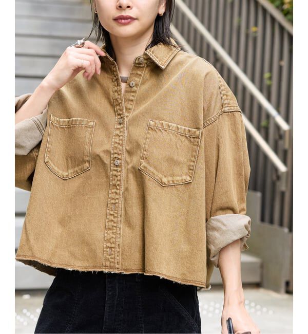 JOURNAL STANDARD「《追加4》ライトオンスデニムクロップドシャツ」|シャツ・ブラウス|