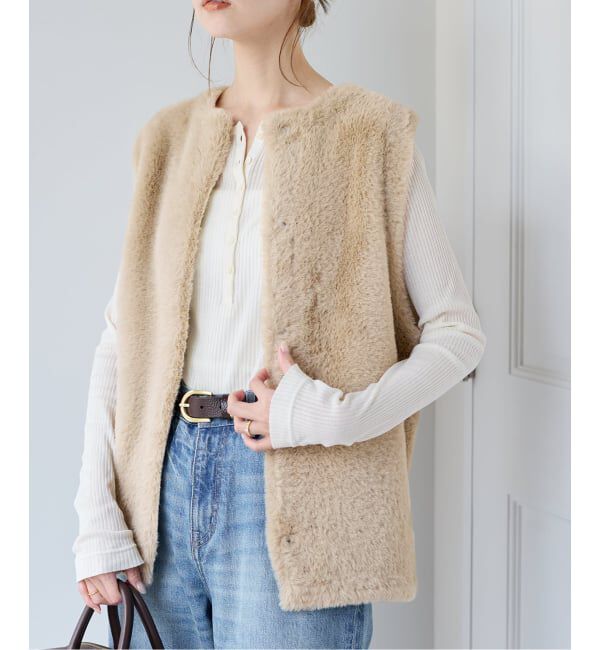 JOURNAL STANDARD「《WEB限定追加3》ダブルフェイスフェザークルーネックベスト」|ベスト・ジレ|