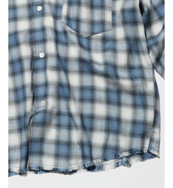 JOURNAL STANDARD relume「レーヨン アンカット フリンジ チェックシャツ」|シャツ・ブラウス|