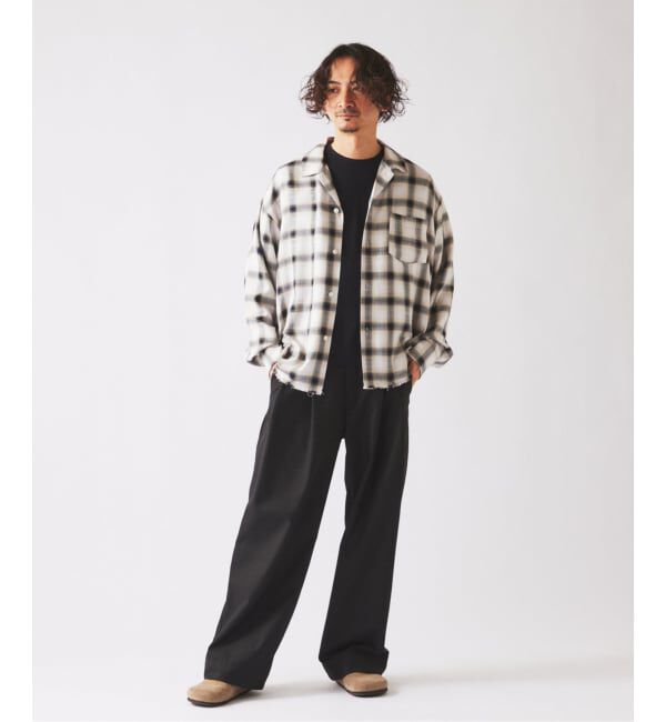 JOURNAL STANDARD relume「レーヨン アンカット フリンジ チェックシャツ」|シャツ・ブラウス|