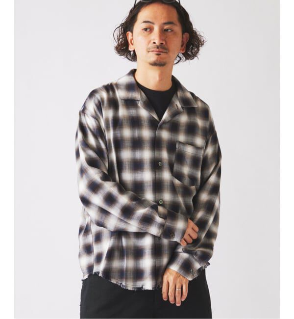 JOURNAL STANDARD relume「レーヨン アンカット フリンジ チェックシャツ」|シャツ・ブラウス|
