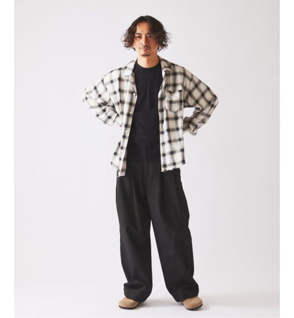 JOURNAL STANDARD relume「レーヨン アンカット フリンジ チェックシャツ」|シャツ・ブラウス|