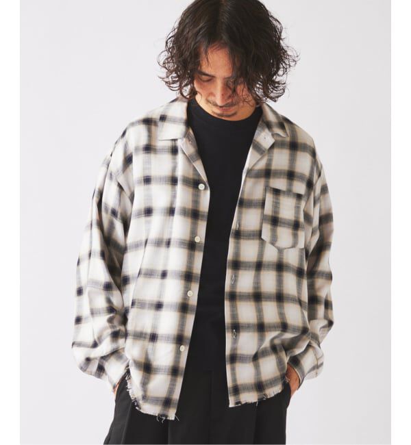 JOURNAL STANDARD relume「レーヨン アンカット フリンジ チェックシャツ」|シャツ・ブラウス|
