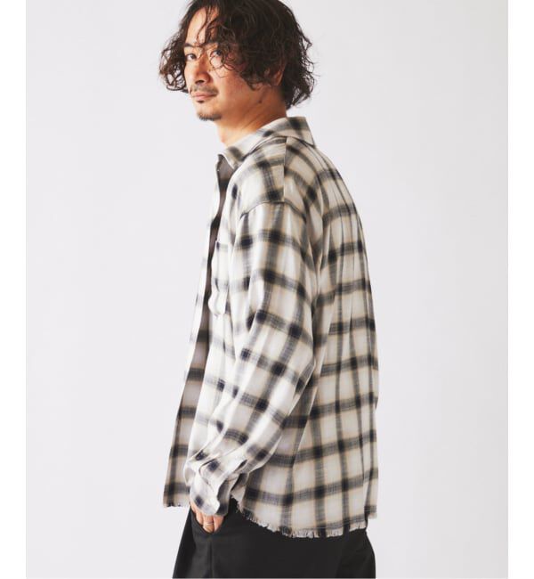 JOURNAL STANDARD relume「レーヨン アンカット フリンジ チェックシャツ」|シャツ・ブラウス|