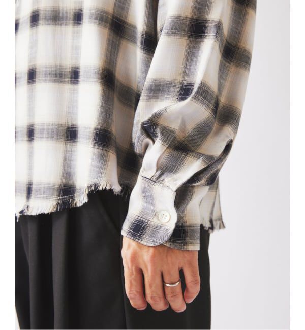 JOURNAL STANDARD relume「レーヨン アンカット フリンジ チェックシャツ」|シャツ・ブラウス|