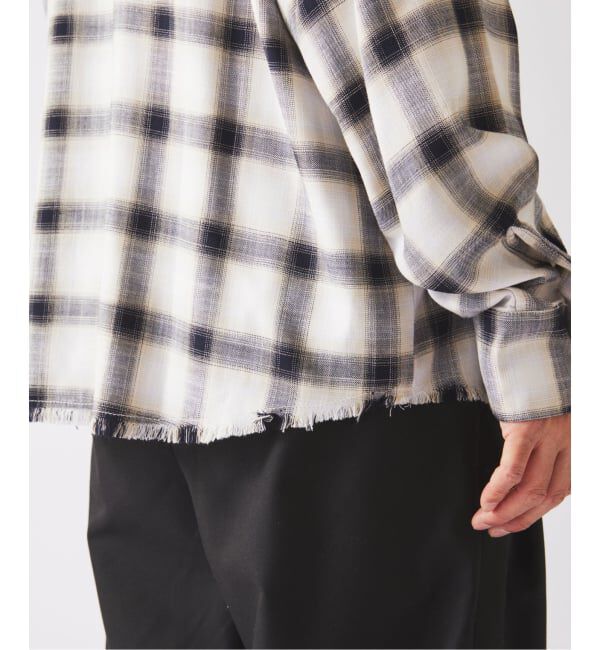 JOURNAL STANDARD relume「レーヨン アンカット フリンジ チェックシャツ」|シャツ・ブラウス|