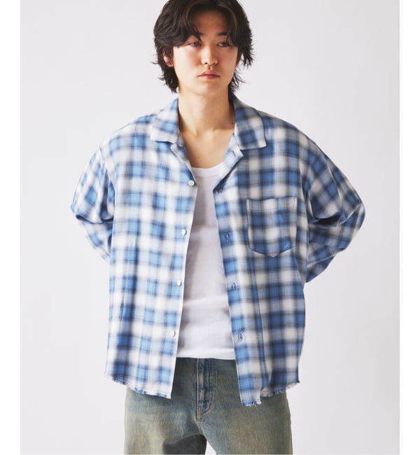 JOURNAL STANDARD relume「レーヨン アンカット フリンジ チェックシャツ」|シャツ・ブラウス|