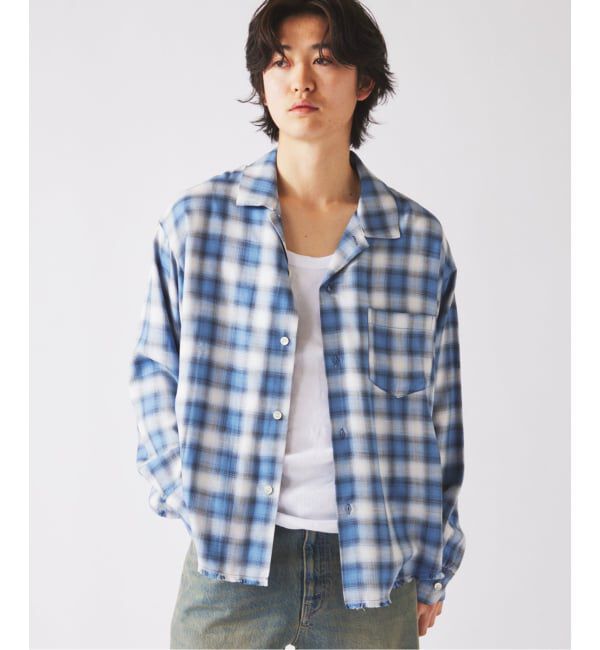 JOURNAL STANDARD relume「レーヨン アンカット フリンジ チェックシャツ」|シャツ・ブラウス|