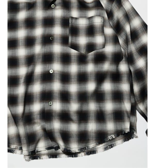 JOURNAL STANDARD relume「レーヨン アンカット フリンジ チェックシャツ」|シャツ・ブラウス|