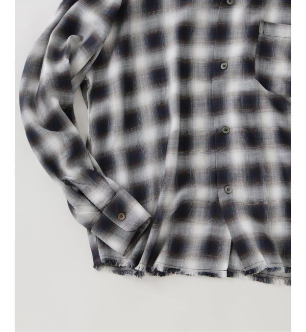 JOURNAL STANDARD relume「レーヨン アンカット フリンジ チェックシャツ」|シャツ・ブラウス|