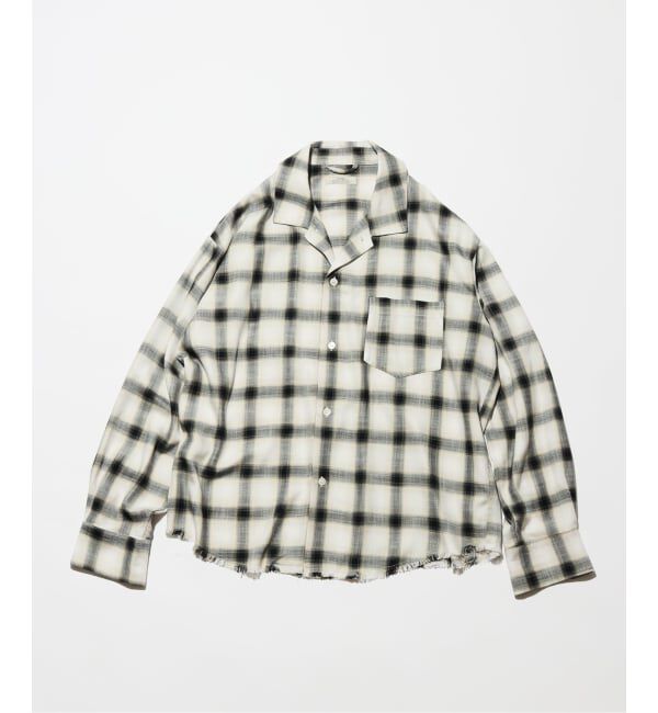 JOURNAL STANDARD relume「レーヨン アンカット フリンジ チェックシャツ」|シャツ・ブラウス|ナチュラル