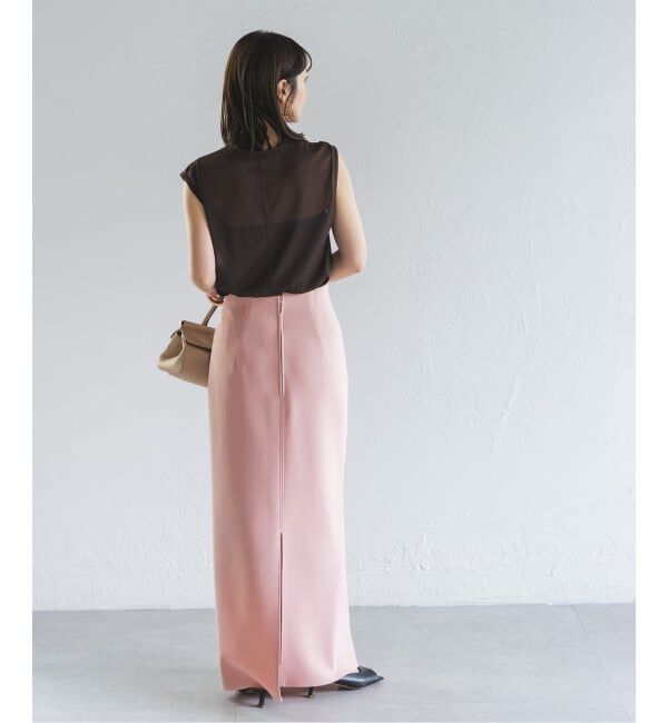 NOBLE「《追加》【洗える】コンフォートジャージーライクタイトスカート 4」|スカート|