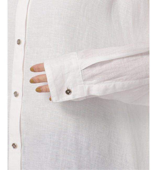 Spick and Span「《ゆったりサイズ》追加2 80リネンカシュクール ビッグシャツ」|シャツ・ブラウス|