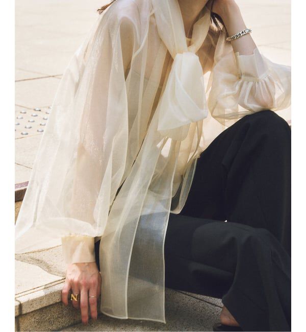 NOBLE「ブライトオーガンジーボウタイブラウス」|シャツ・ブラウス|