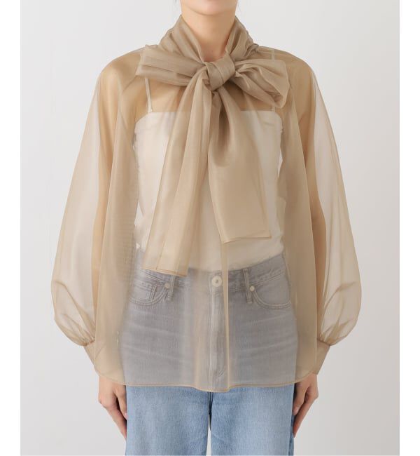NOBLE「ブライトオーガンジーボウタイブラウス」|シャツ・ブラウス|