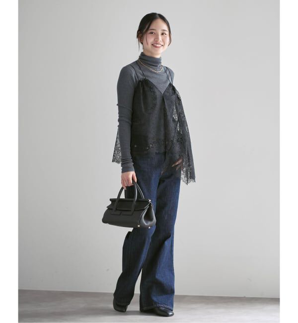 NOBLE「《追加》ラッセルレースギャザーキャミ」|キャミソール|