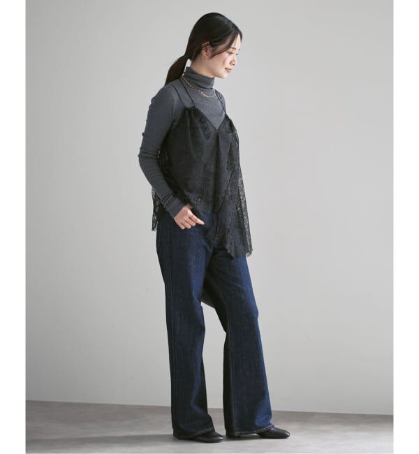 NOBLE「《追加》ラッセルレースギャザーキャミ」|キャミソール|