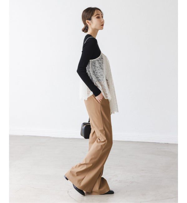 NOBLE「《追加》ラッセルレースギャザーキャミ」|キャミソール|