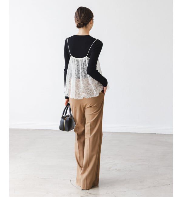 NOBLE「《追加》ラッセルレースギャザーキャミ」|キャミソール|