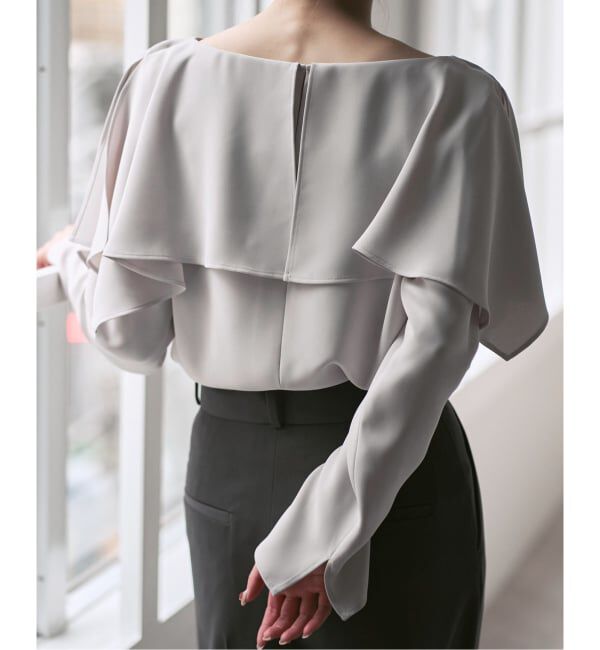 NOBLE「スリットケープブラウス」|シャツ・ブラウス|