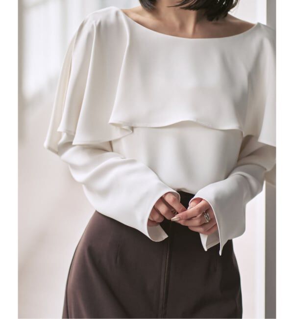 NOBLE「スリットケープブラウス」|シャツ・ブラウス|