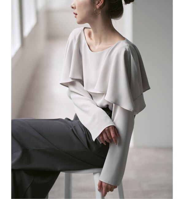 NOBLE「スリットケープブラウス」|シャツ・ブラウス|