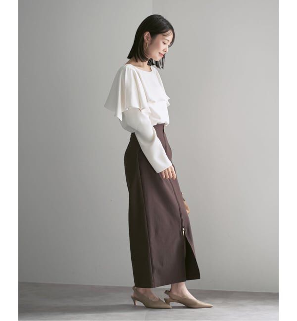 NOBLE「スリットケープブラウス」|シャツ・ブラウス|
