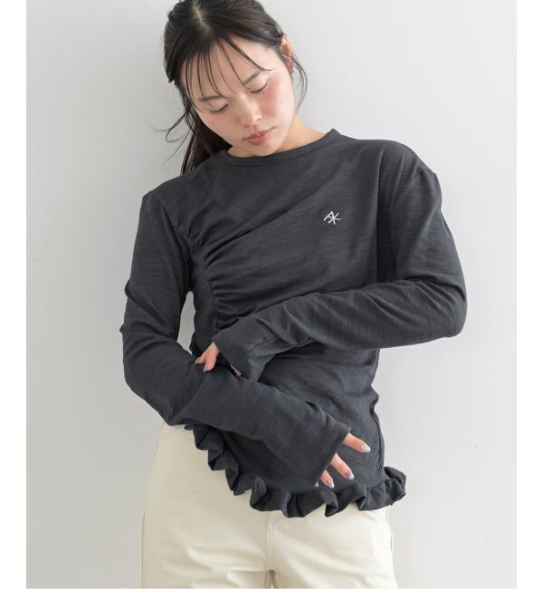 U by SPICK&SPAN「【OURSAALTY / アワソルティ】 Pleasant Frill T-shirts」|Tシャツ・カットソー|グレー