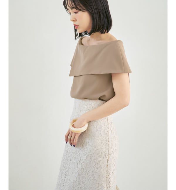 NOBLE「《WEB・ルクア大阪店限定追加予約》ソフトツイルケープブラウス」|シャツ・ブラウス|