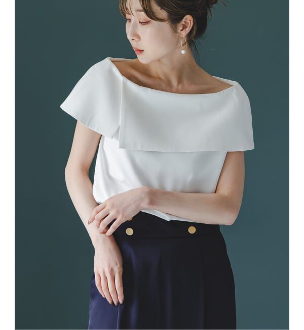 NOBLE「《WEB・ルクア大阪店限定追加予約》ソフトツイルケープブラウス」|シャツ・ブラウス|ホワイト