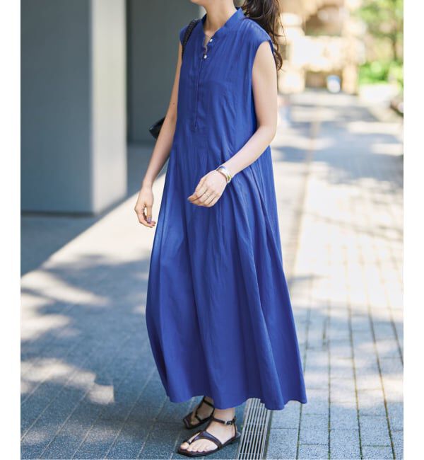 Spick and Span「《手洗い可 / 予約》C/Rボイルタックノースリーブワンピース」|ワンピース|