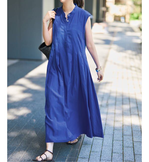 Spick and Span「《手洗い可 / 予約》C/Rボイルタックノースリーブワンピース」|ワンピース|