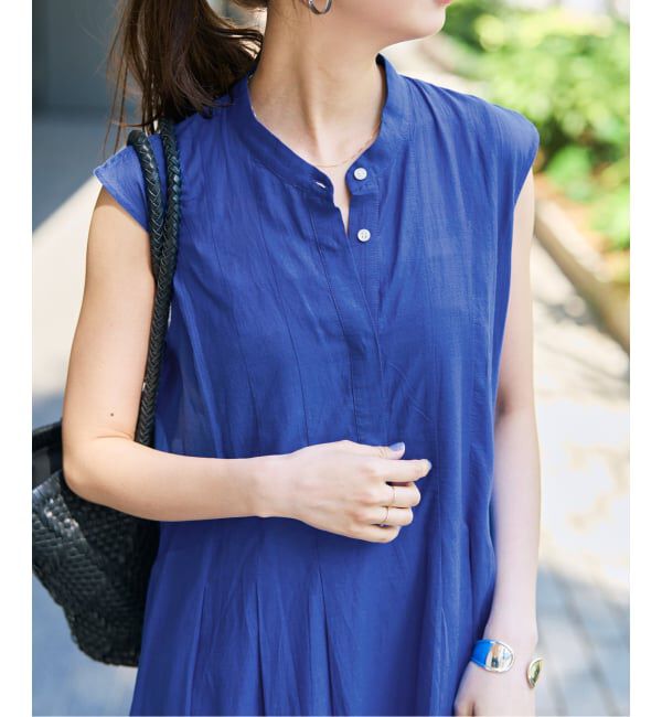 Spick and Span「《手洗い可 / 予約》C/Rボイルタックノースリーブワンピース」|ワンピース|