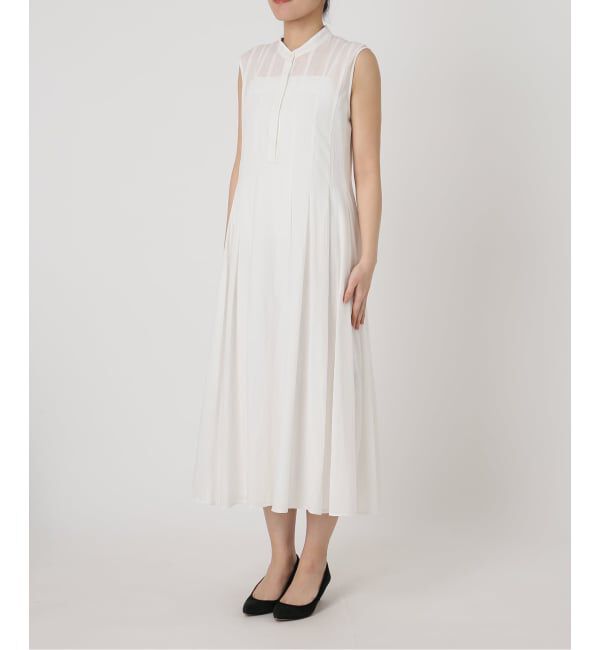 Spick and Span「《手洗い可 / 予約》C/Rボイルタックノースリーブワンピース」|ワンピース|