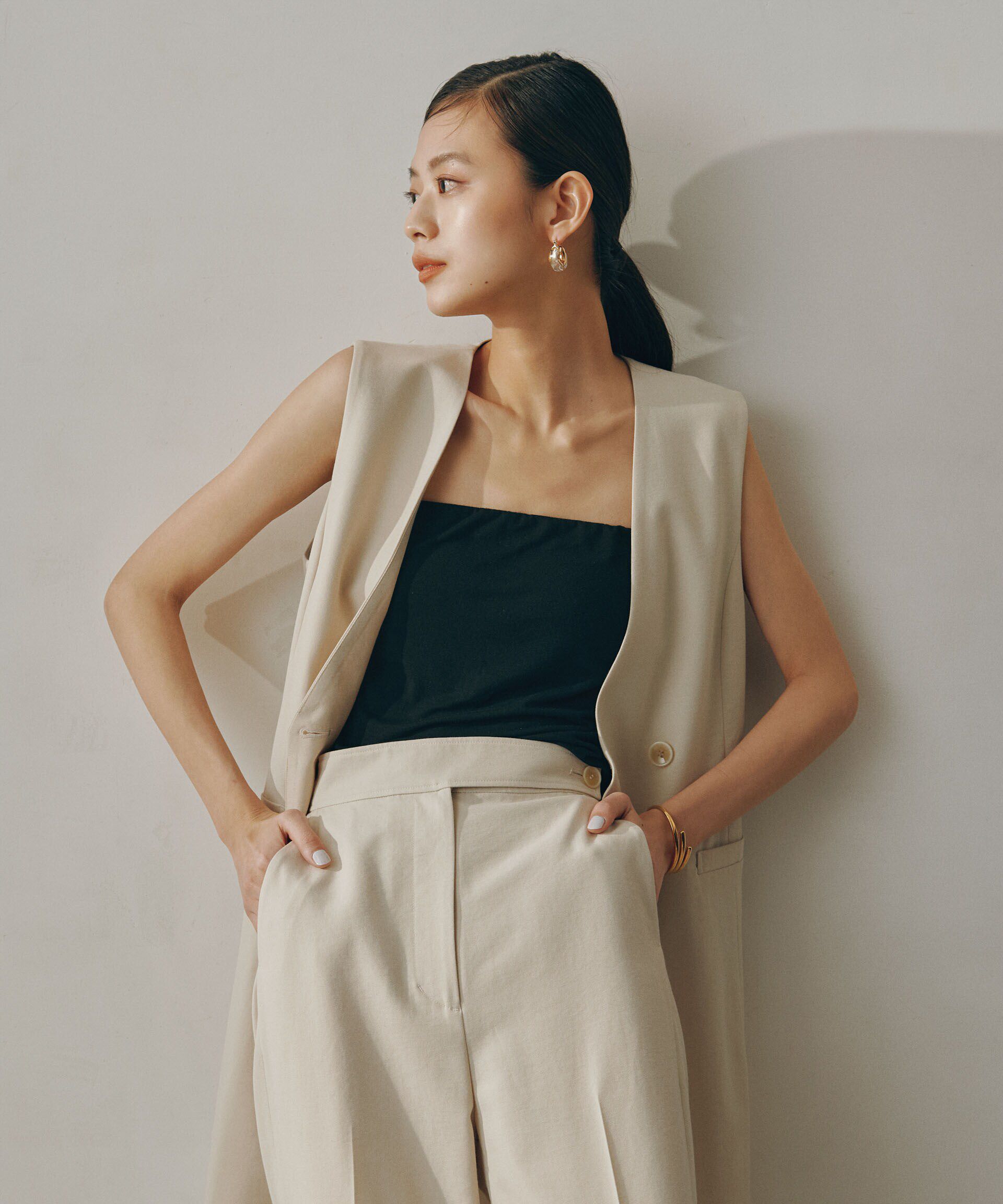 nano･universe「ロングジレ(セットアップ可)」|ベスト・ジレ|