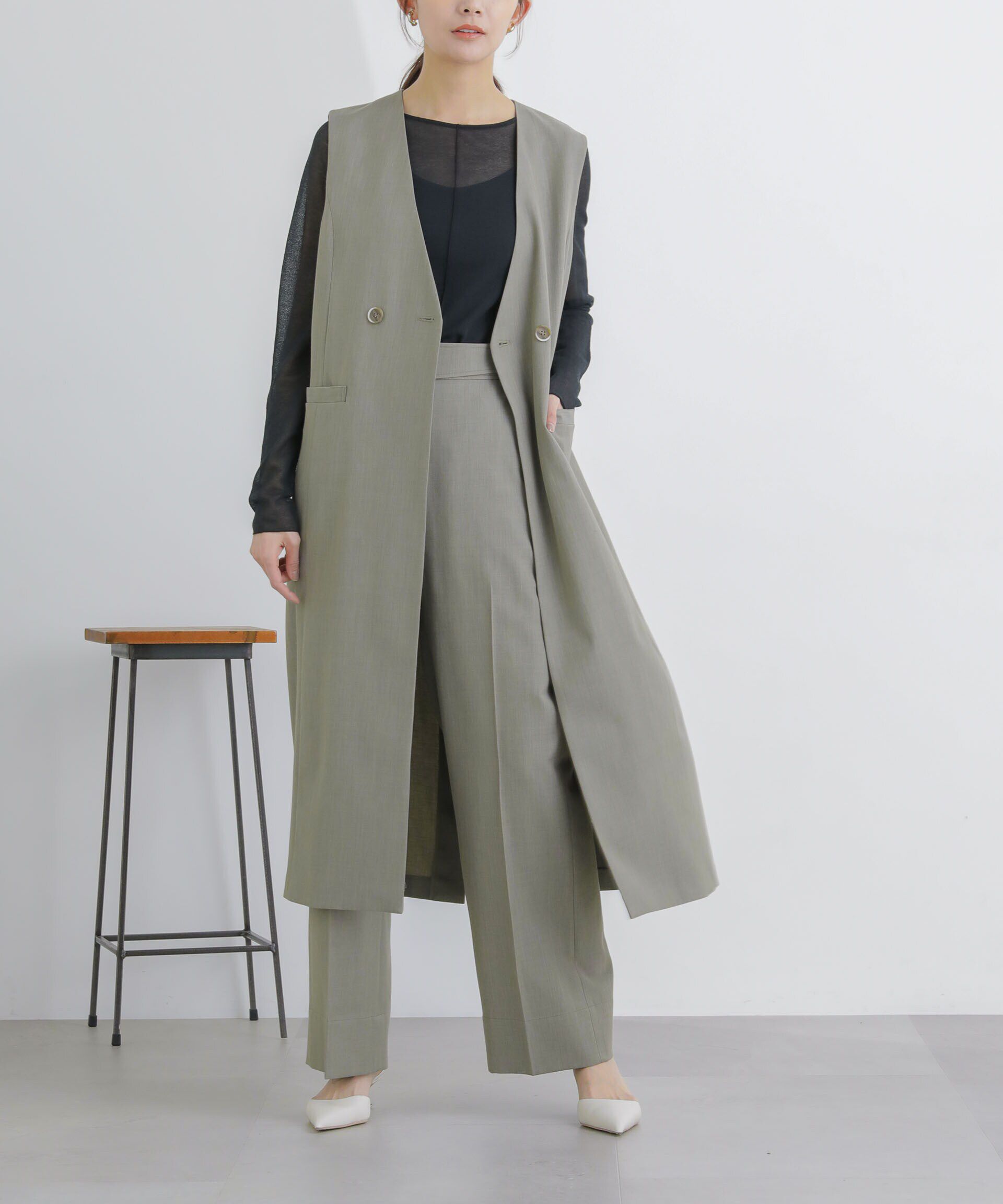 nano･universe「ロングジレ(セットアップ可)」|ベスト・ジレ|